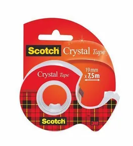 Klebeband mit Abwickler, 19mm x 7,5m, 3M/SCOTCH "Crystal"